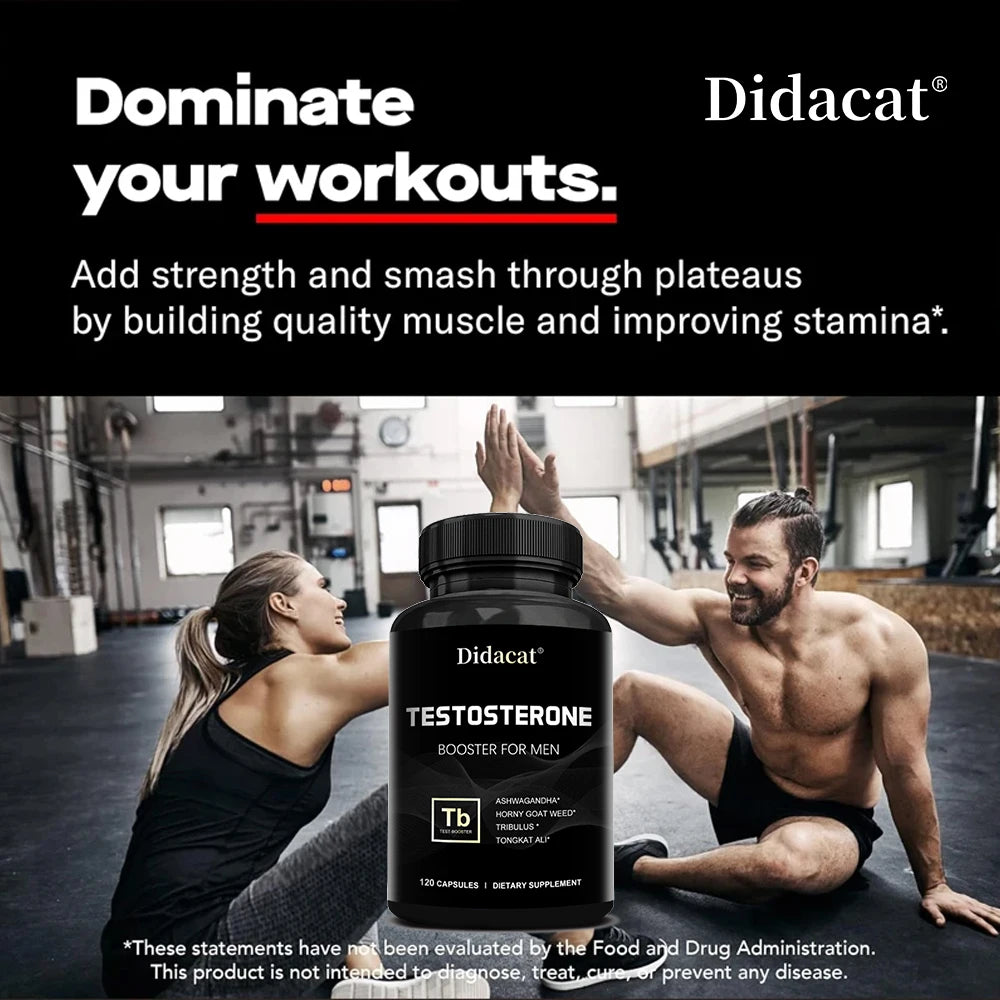 Men's Natural Energy, Endurance, and Vitality Booster - Gluten-Free - 120 Capsules