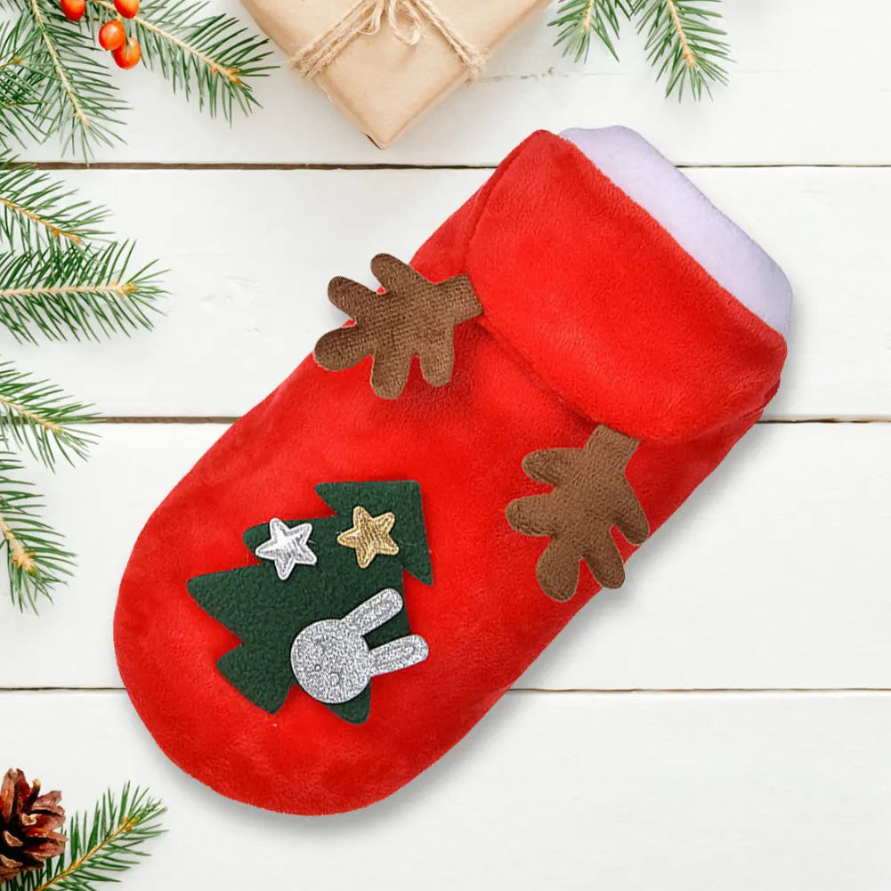 Christmas Pet Clothes Elk Pet Dog Cold Weather Coats Winter Warm Dog Christmas Clothes for Small Dogs Puppy