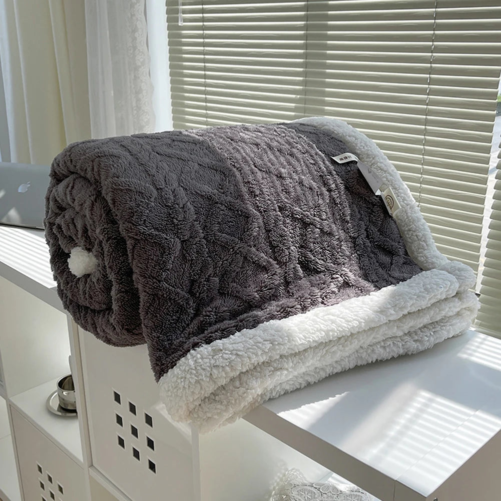 Thick Winter Warm Blanket for Bed Artificial Lamb Cashmere Weighted Blankets Soft Comfortable Warmth Quilt Comforter Warm Quilt