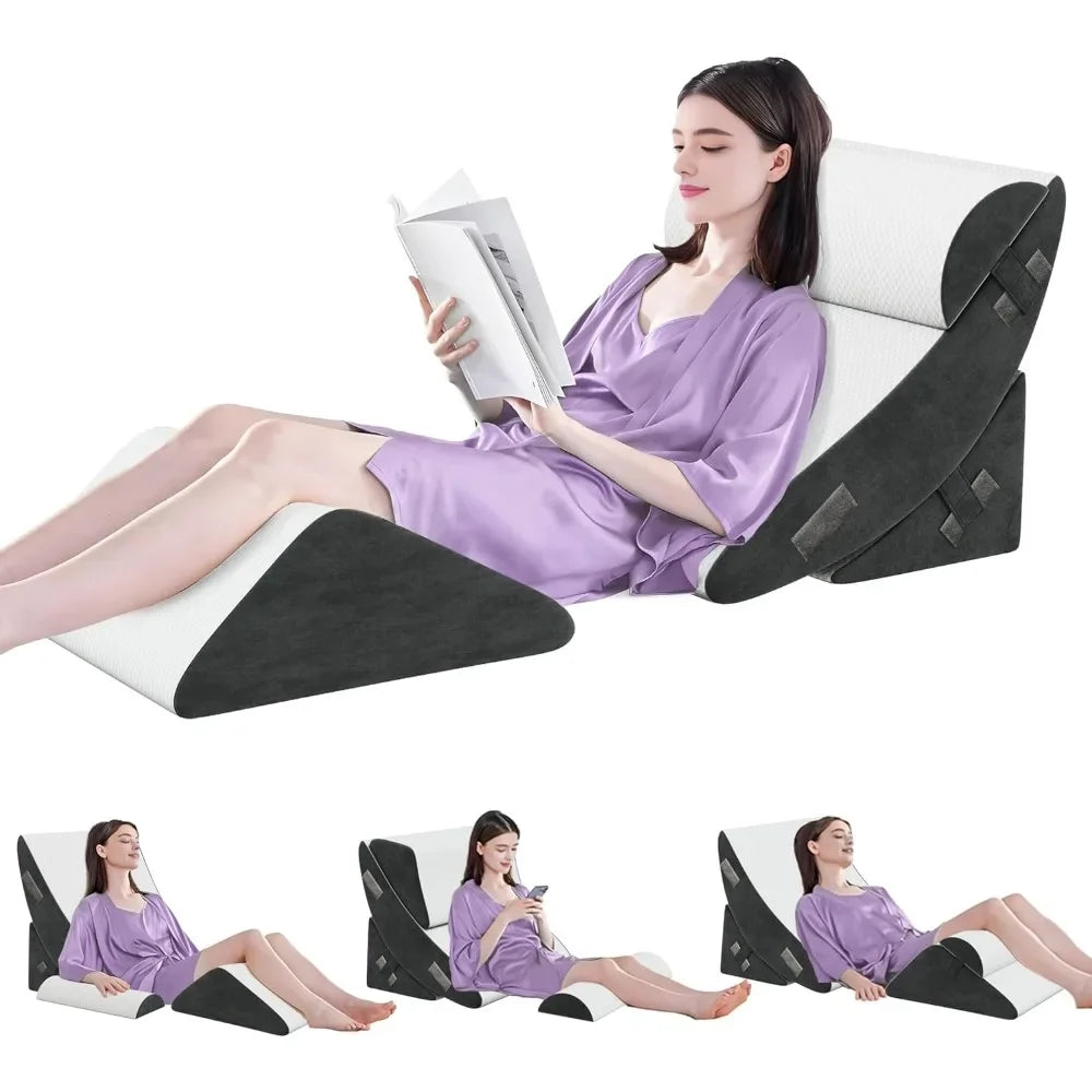 4Pcs Orthopedic Bed Wedge Pillow Set, Wedge Pillow for Sleeping