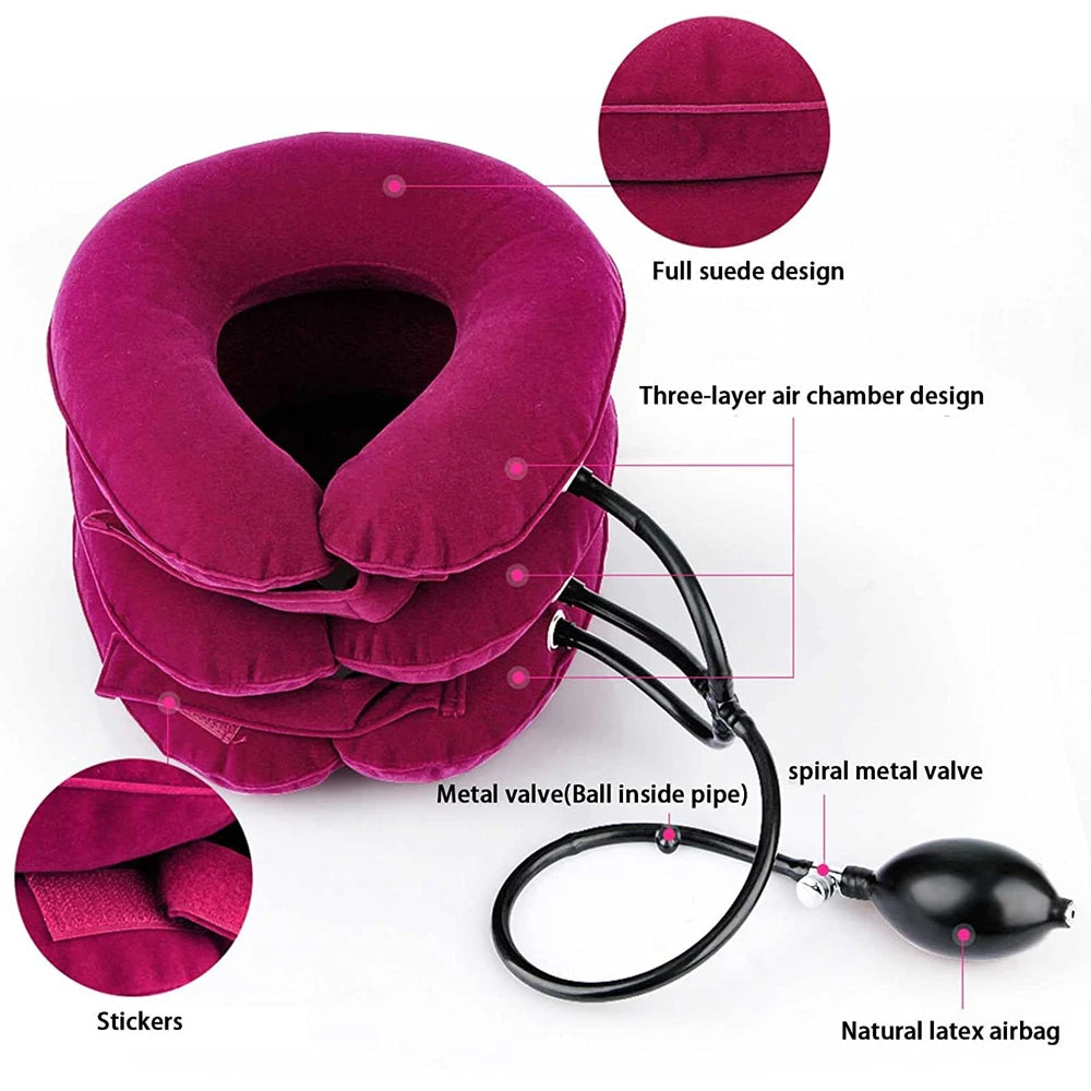 Cervical Neck Traction Device,Relief for Chronic Neck & Shoulder Alignment Pain,Inflatable Neck Stretcher