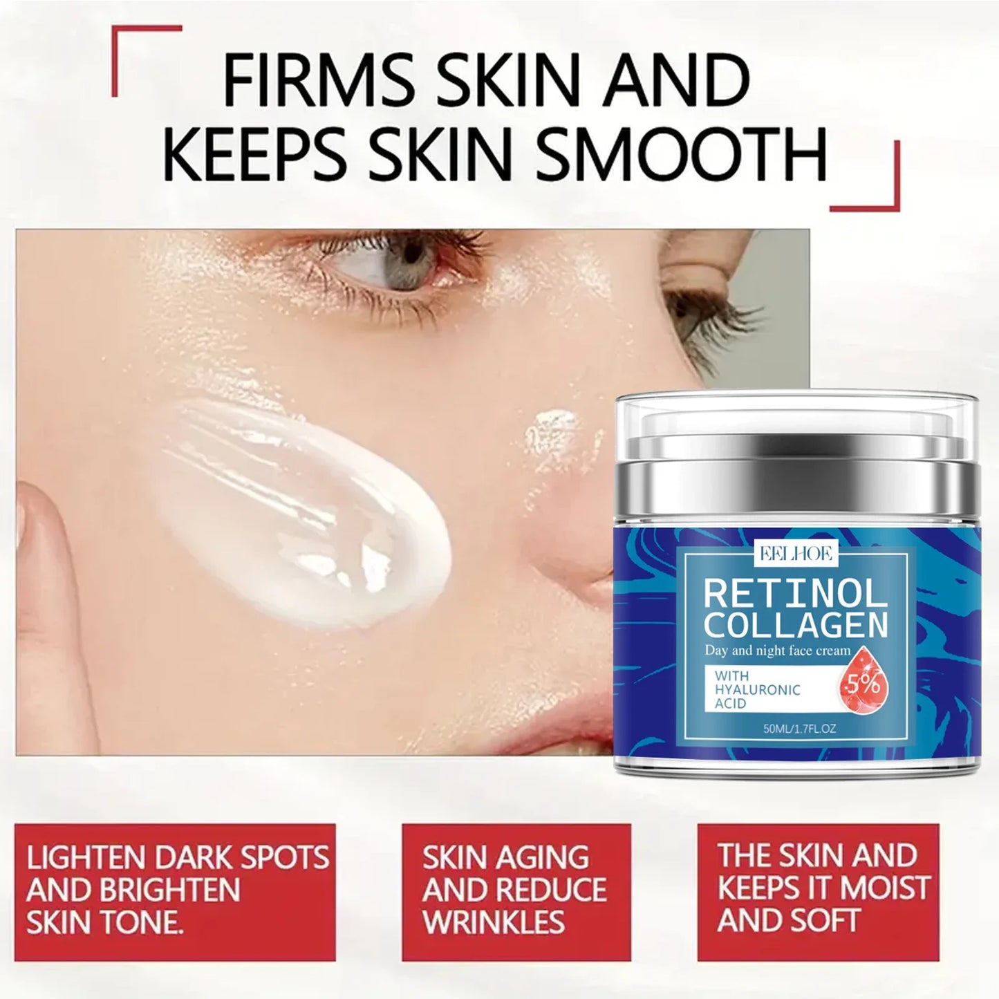 Retinol Collagen Cream Lighten Fine Lines Improve Darkness Reduce Dark Spots Tighten And Brighten Skin Moisturizing Face Cream