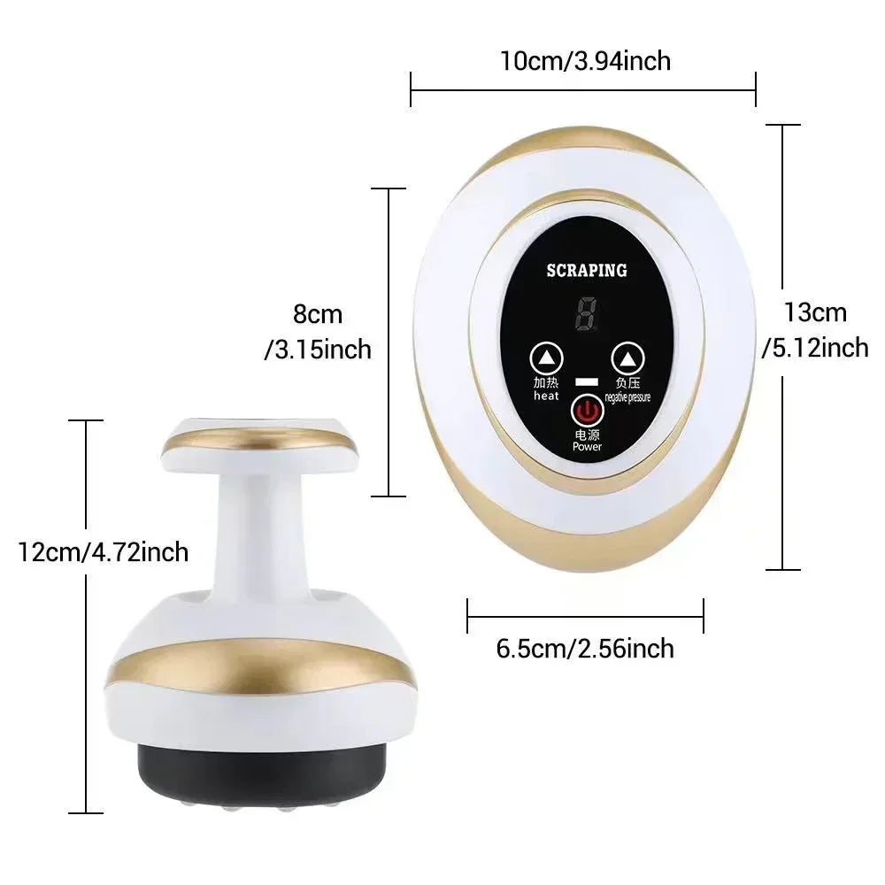 Electric Scrapin, Cupping, Suction, Heating, Fat Burner, Anti-cellulite Massager