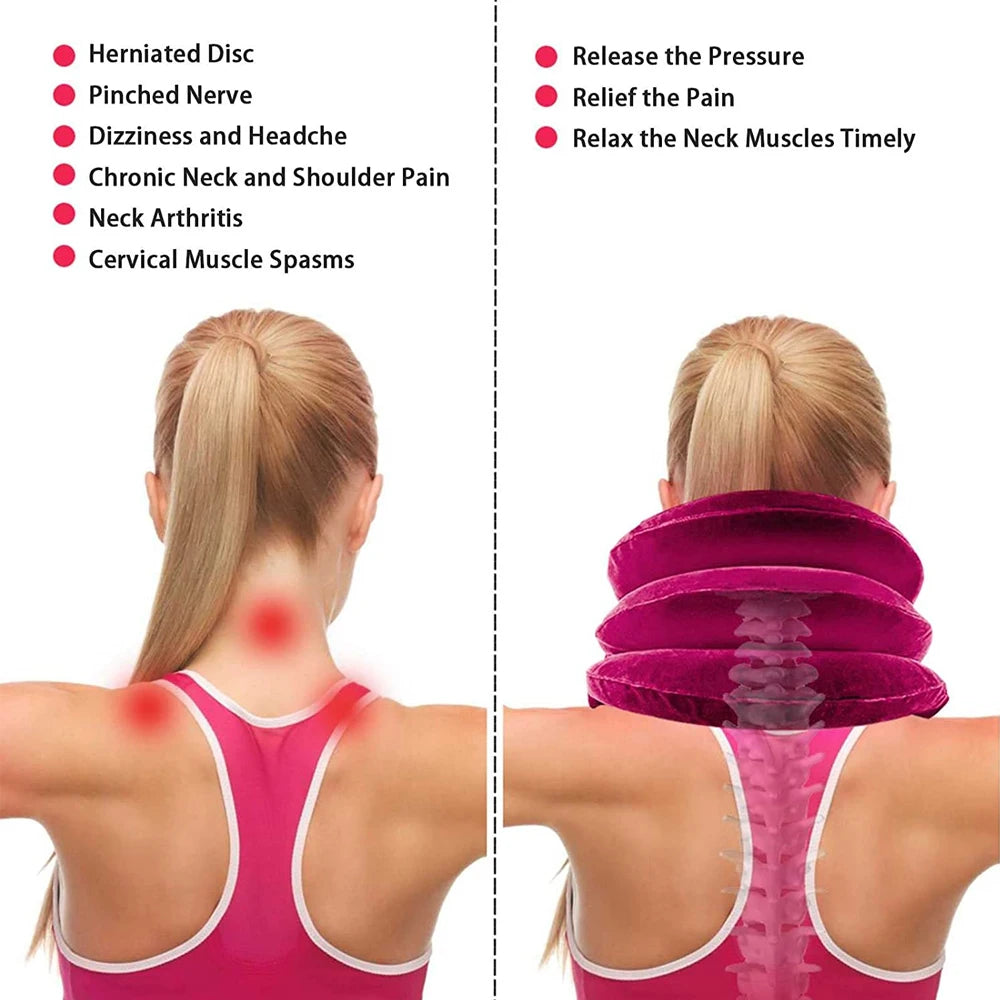 Cervical Neck Traction Device,Relief for Chronic Neck & Shoulder Alignment Pain,Inflatable Neck Stretcher