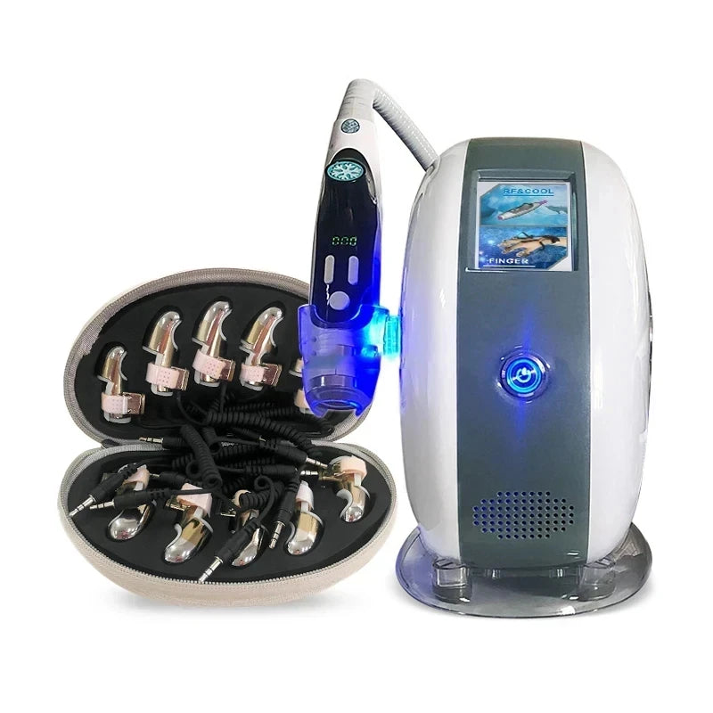 The Newest Golden finger body massager for facial stretching, RF EMS micro-current therapy, meridian dredging