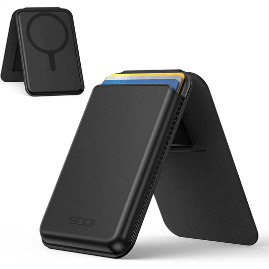 SODI Magnetic Card Holder for Phone Case Leather Wallet Stand for Tripod Foldable MagSafe Wallet for iPhone 16/15/14/13/12