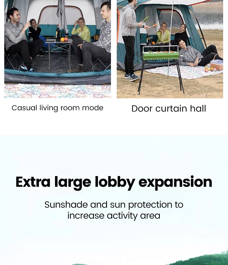 Hiking Tent 3-12 Person Rainproof