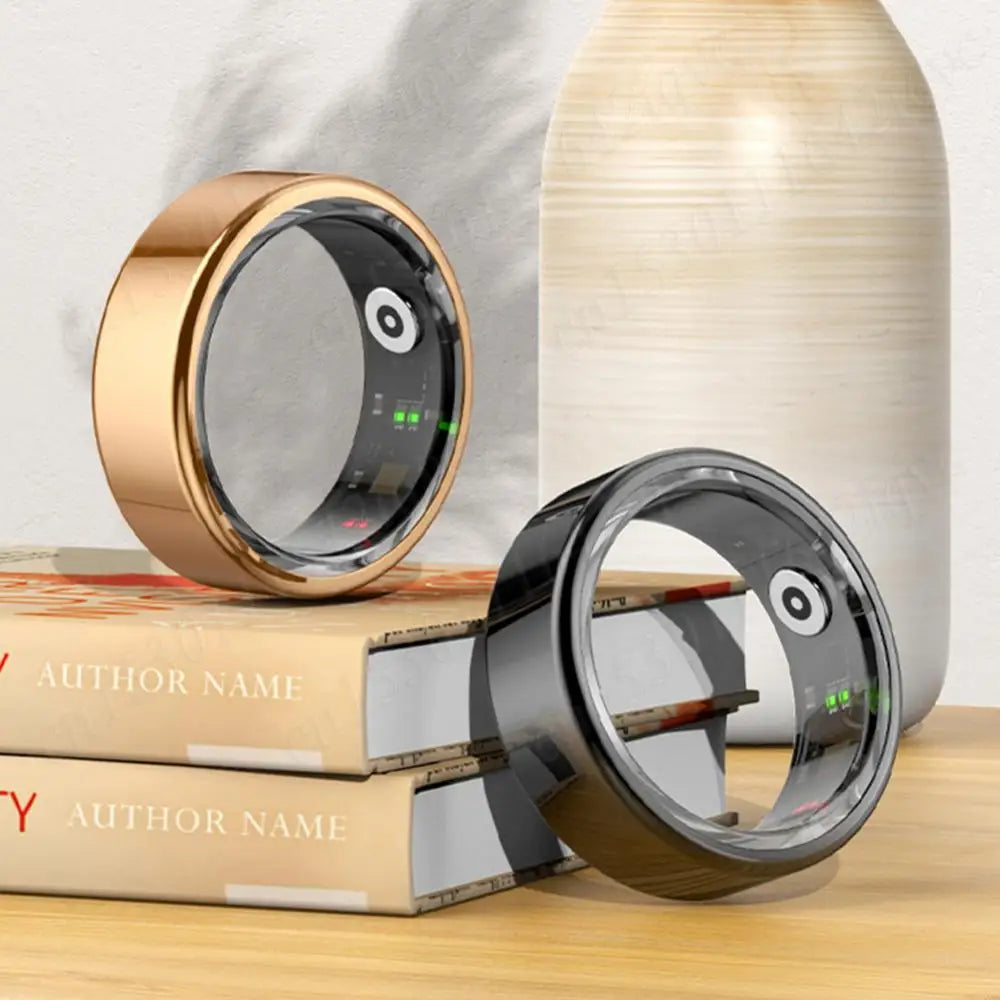 R02 Smart Ring Sleep Monitor Bluetooth5.0 Blood Oxygen Tracker Fitness Tracker Ring IP68 & 5ATM Waterproof Multi-sport Modes
