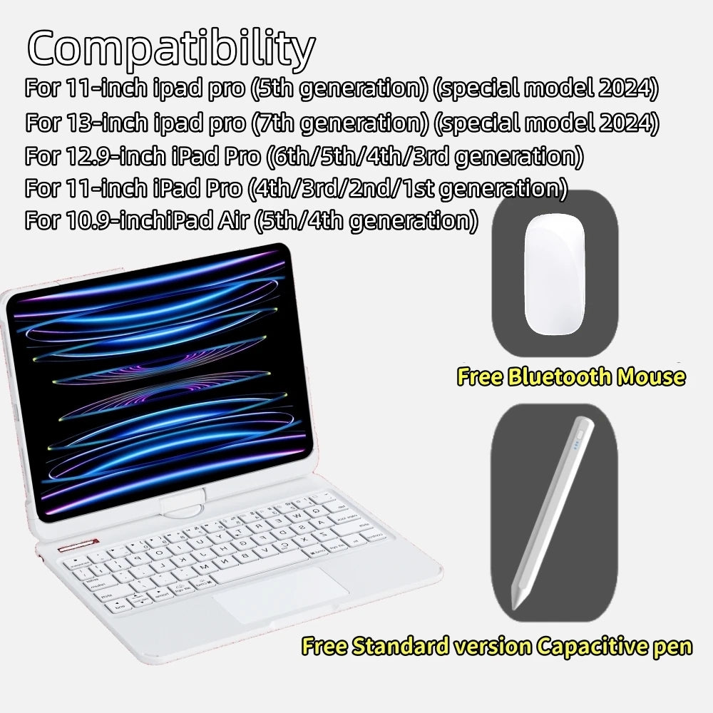 iFacemall Magic Keyboard for IPad Pro 11 12 9 12.9 Air 4 Air 5 for IPad 10th Generation Pro 12 9 6th 5th 4th 3rd Gen Cover Case