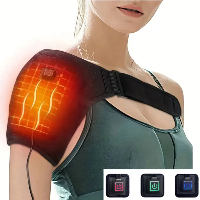 USB Heated Shoulder Brace – Massage & Support