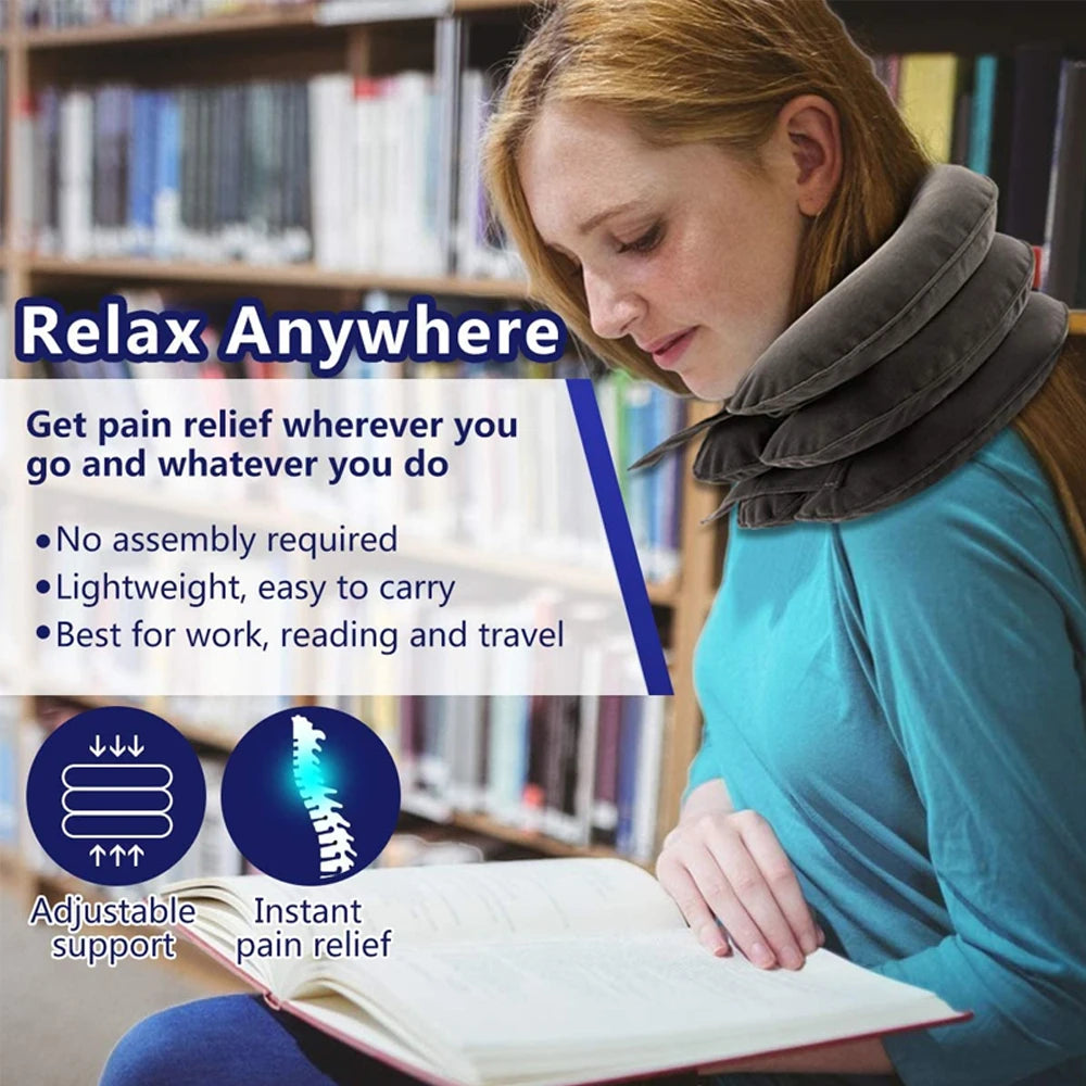 Cervical Neck Traction Device,Relief for Chronic Neck & Shoulder Alignment Pain,Inflatable Neck Stretcher