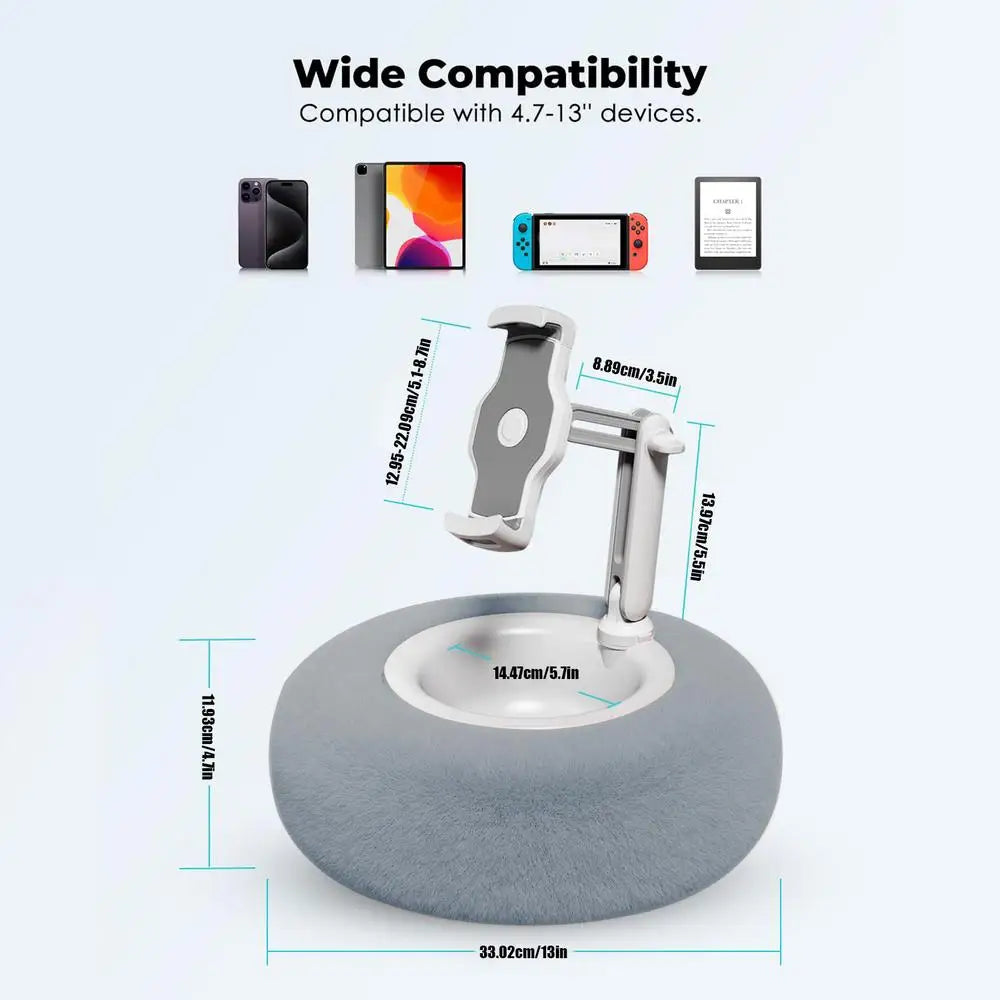 Tablet Stand Pillow Adjustable Pillow Stand With Bowl Soft Phone Holder Reading Tablet Accessories Laying Lap Holder For Sofa