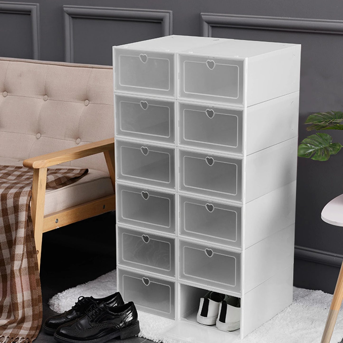 20 Pack Shoe Box Transparent Shoe Storage Cabinet Shoe Rack Storage Shoe Cabinet Shoe Storage Box Multi Layer Sorting