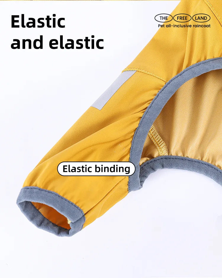Dog Raincoat Reflective can-pull Dog Jacket Waterproof Large Pet Rainy Day Out Clothes