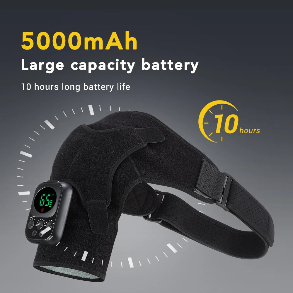 Electric Shoulder Brace 3 Gear Heated Vibration Massage Shoulder Support Massage Belt Arthritis Joint Injury Blood Circulation