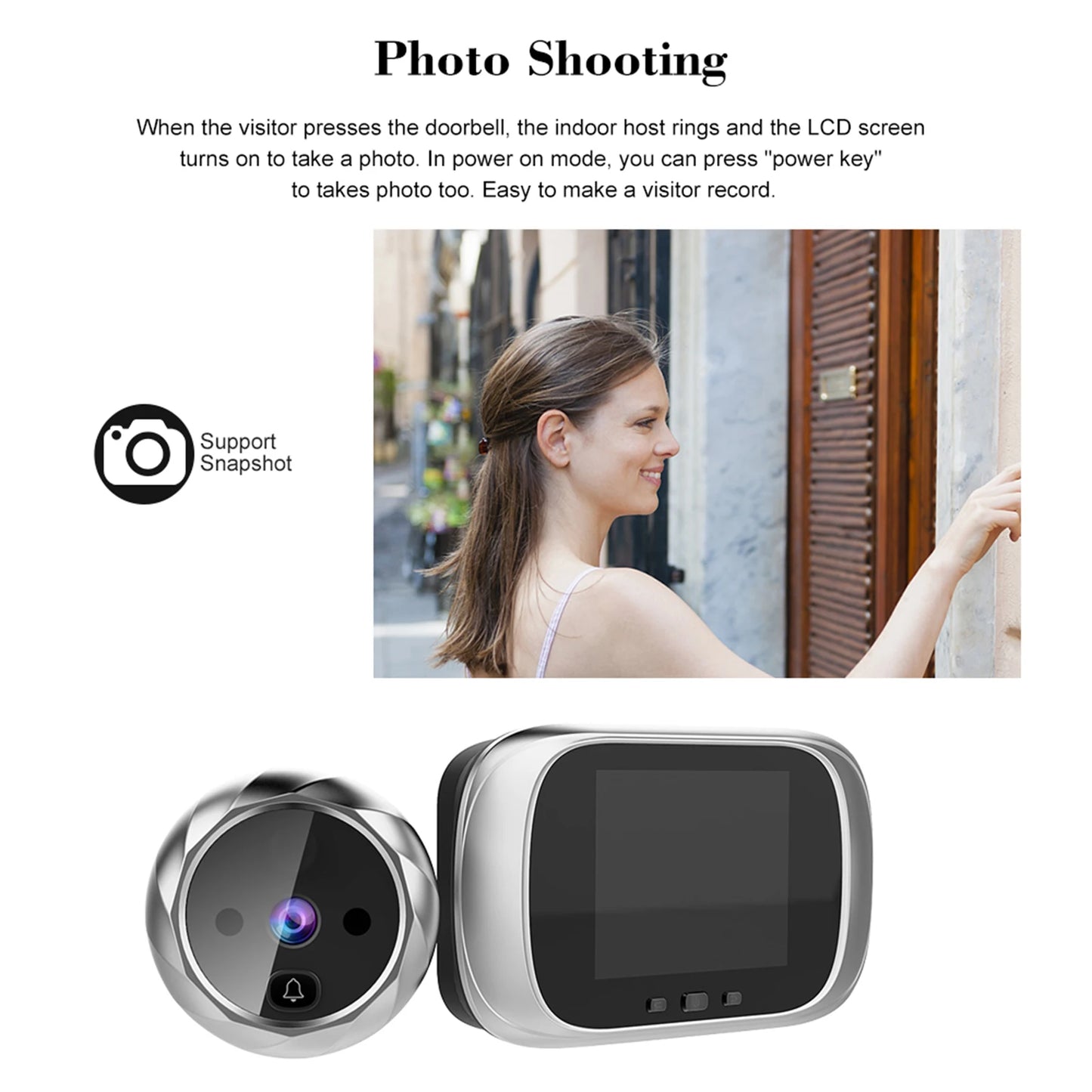 Home security doorbell with camera and night vision