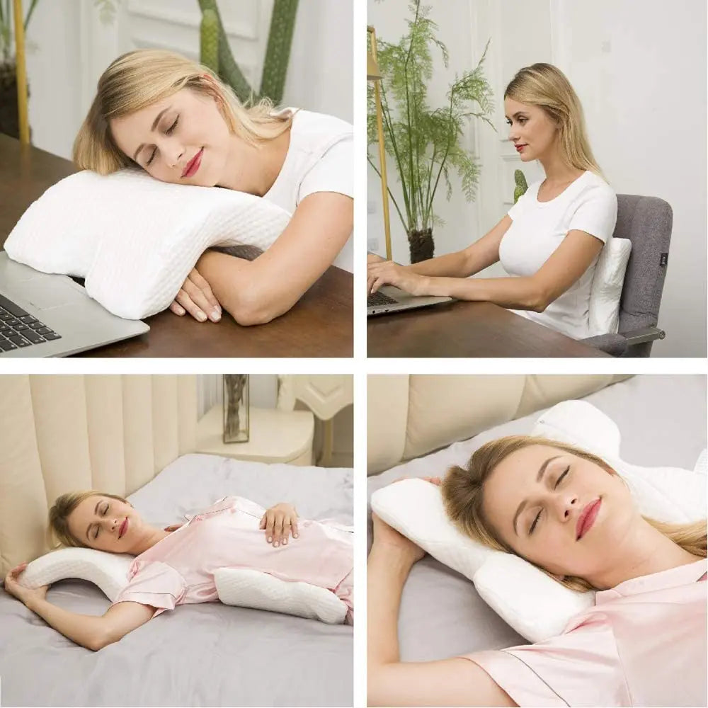 Couple Cuddle Pillow with Hand Hole Memory Foam Love Pillow for Couples Anti-Hand Numb Desk Nap Sleeping Pillow Valentine's Day