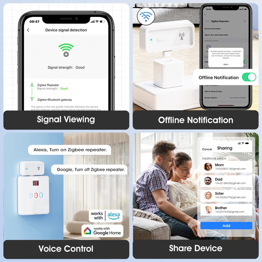 ZigBee Amplifier Extender Output Power Up To 20db Type C Range Extender Work for Alexa Google Home Smart Home Automation Devices