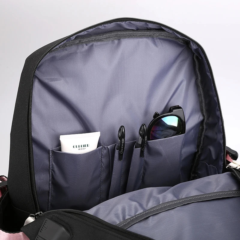 3Pcs Kamado Nezuko Demon Slayer Backpacks Set for Girls Anime School Bag Teenager Student Canvas Laptop Back Pack Women Rucksack