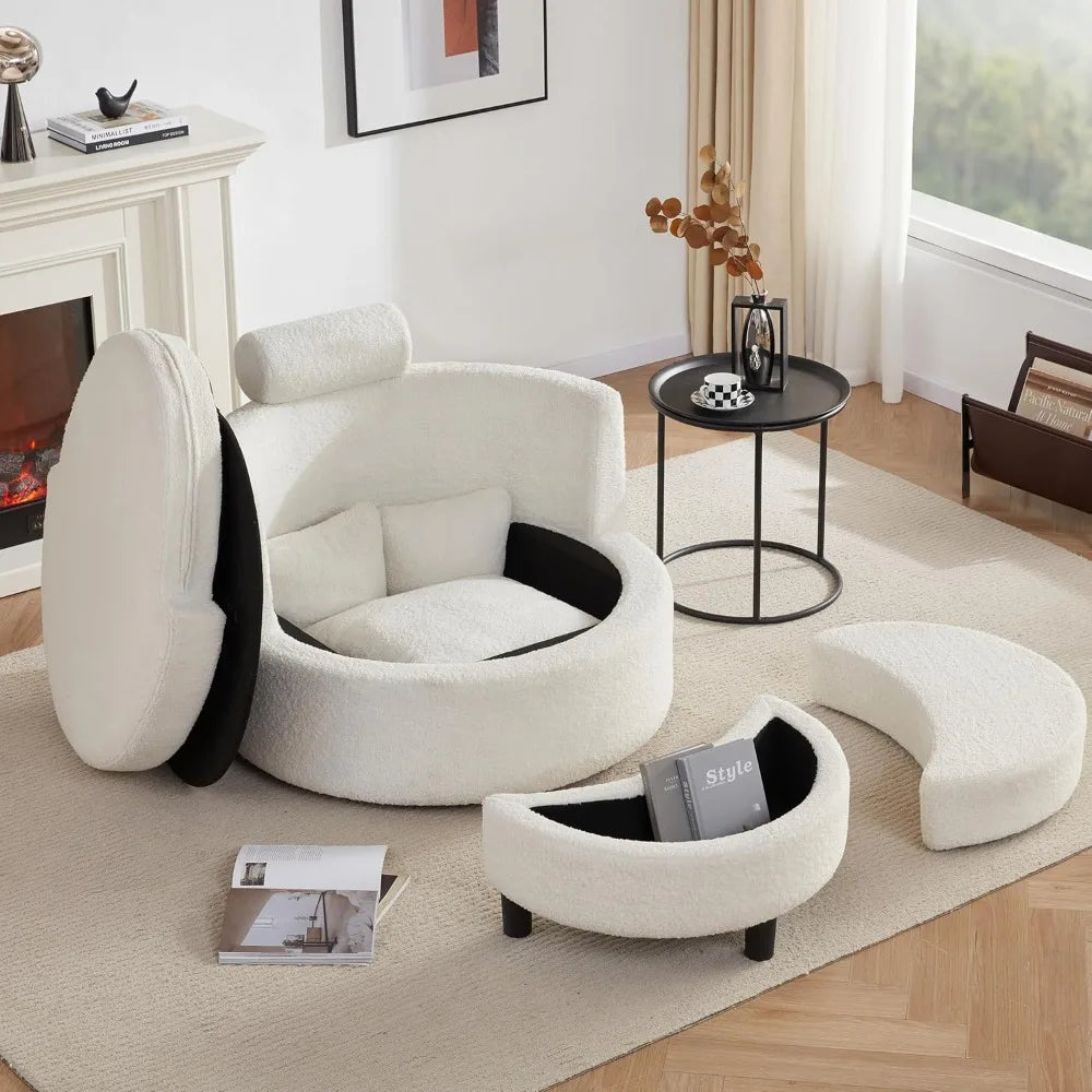 Rotatable Oversized Chair with Storage