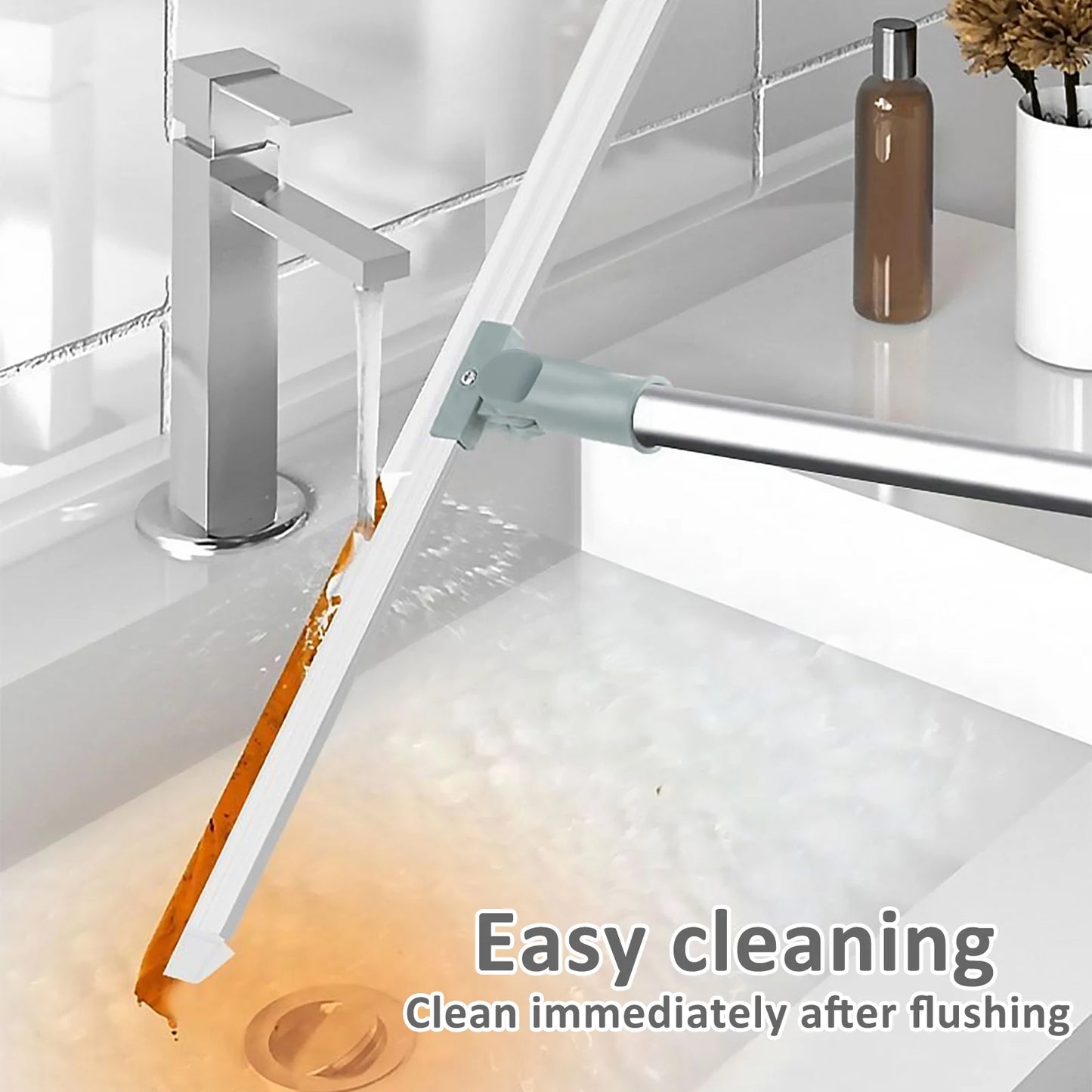 Magic Cleaning Brush with Adjustable Long Handle 180° Rotatable Silicone Floor Squeegee for Household Window Glass Bathroom New