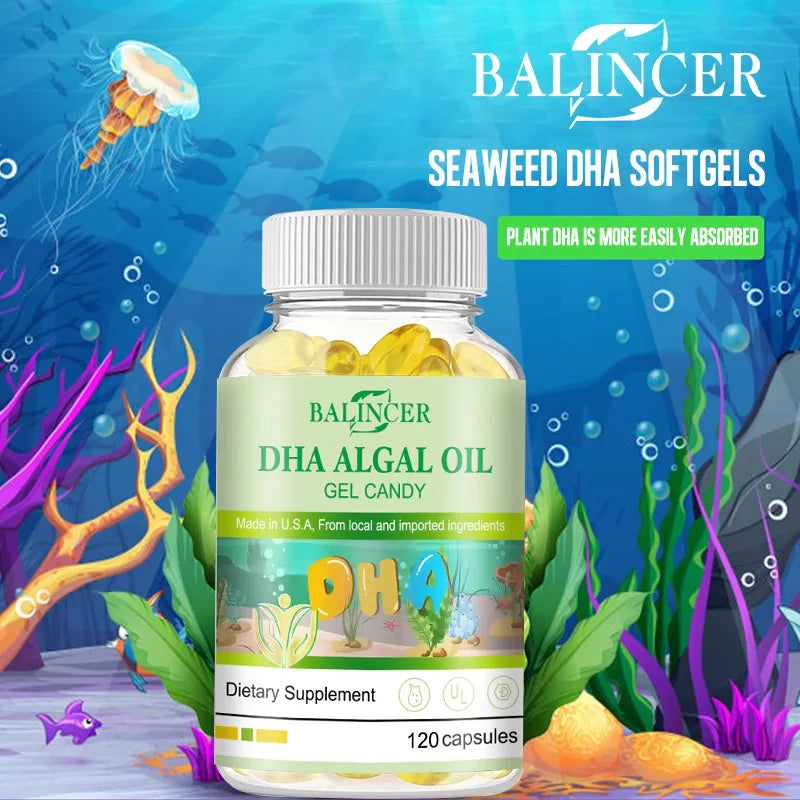 Dha Algae Oil - Fast absorbing, contains DHA and EPA, Omega-3 fatty acids, beneficial to baby's brain and vision development