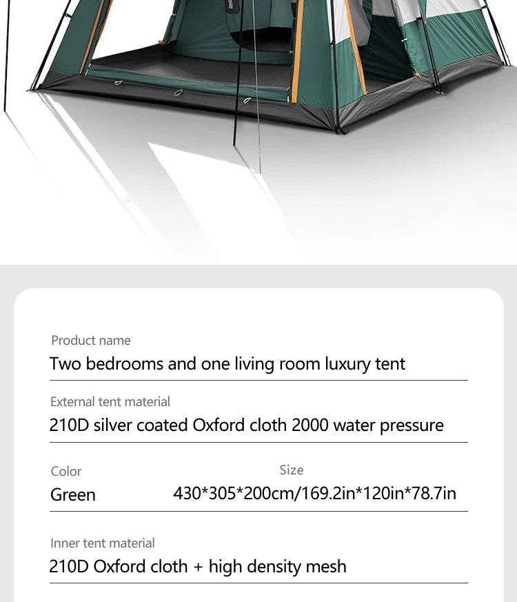 Hiking Tent 3-12 Person Rainproof