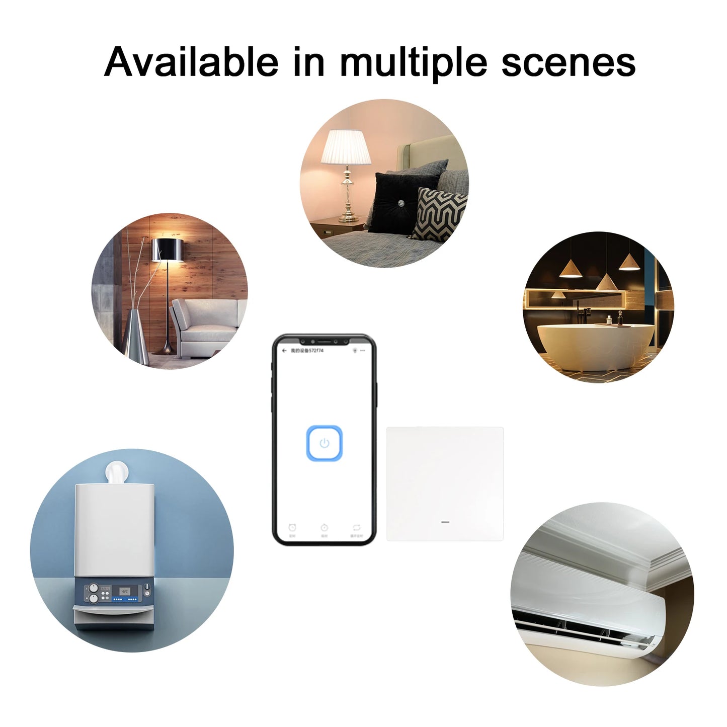 Smart Switches 1/2/3 Way Touch Wifi Light Switch Grey White Smart Switches 2.4GHz Alexa Compatible Home Decoration For Google