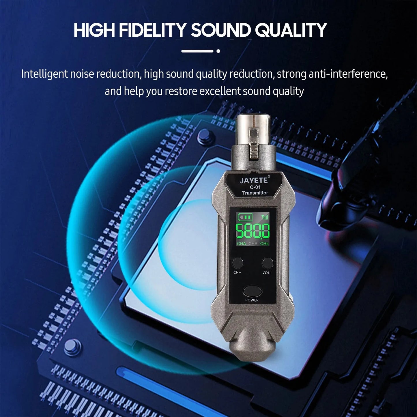 UHF Professional Wired to Wireless Microphone Converter Micphone Transmitter & Receiver Receiving Transmission for Dynamic Mic