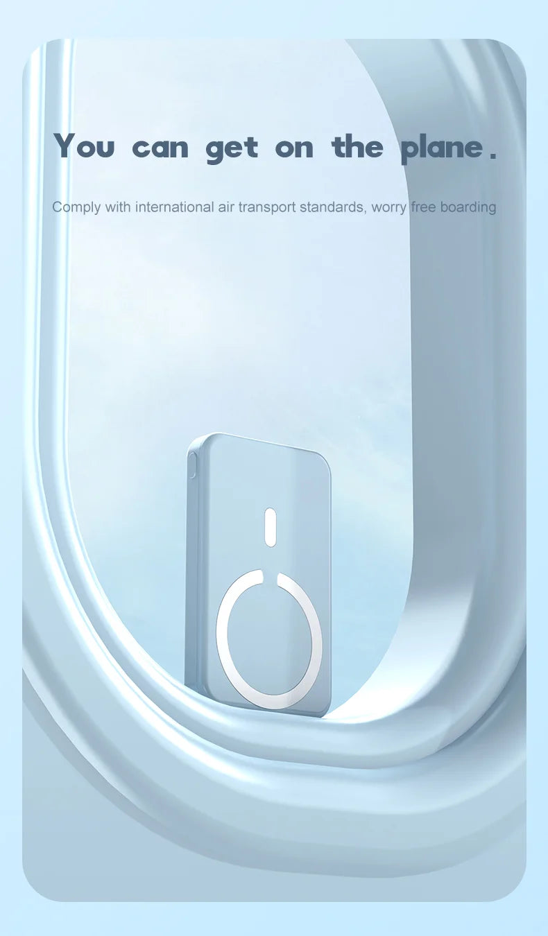 Wireless Magnetic 10000mAh Power Bank With Foldable Stand Portable 5000mAh External Auxiliary Battery For Magsafe iPhone Samsung