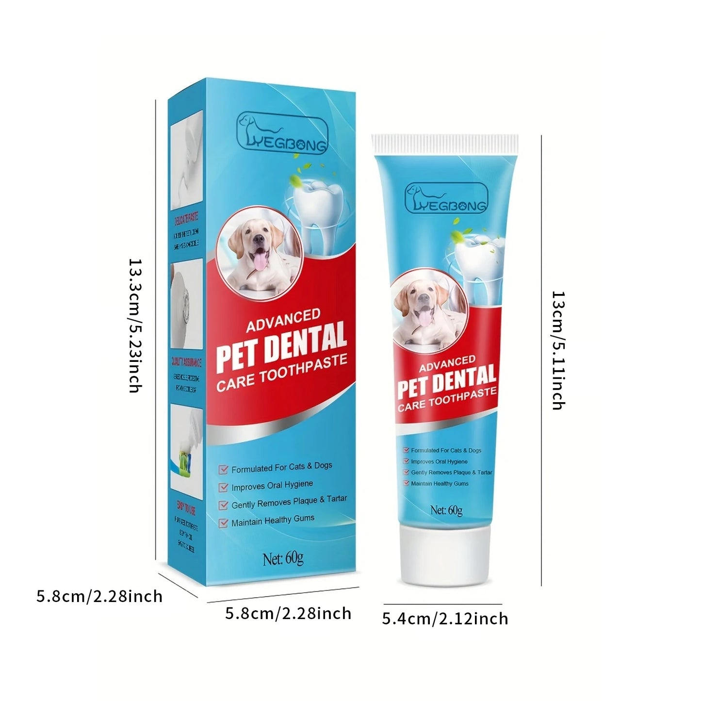 60g Cat Dog Pet Toothpaste Fresh Breath Edible Remove Bad Breath Tartar Dental Calculus For Dogs Cats Pet Dental Care Supplies