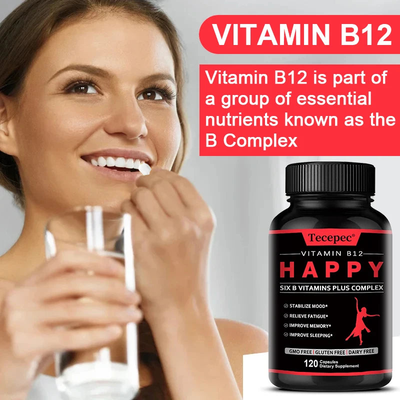 6 B Vitamins + Multivitamin Supplement for Energy Support, Nervous System Support, Mood Support, 120 Capsules