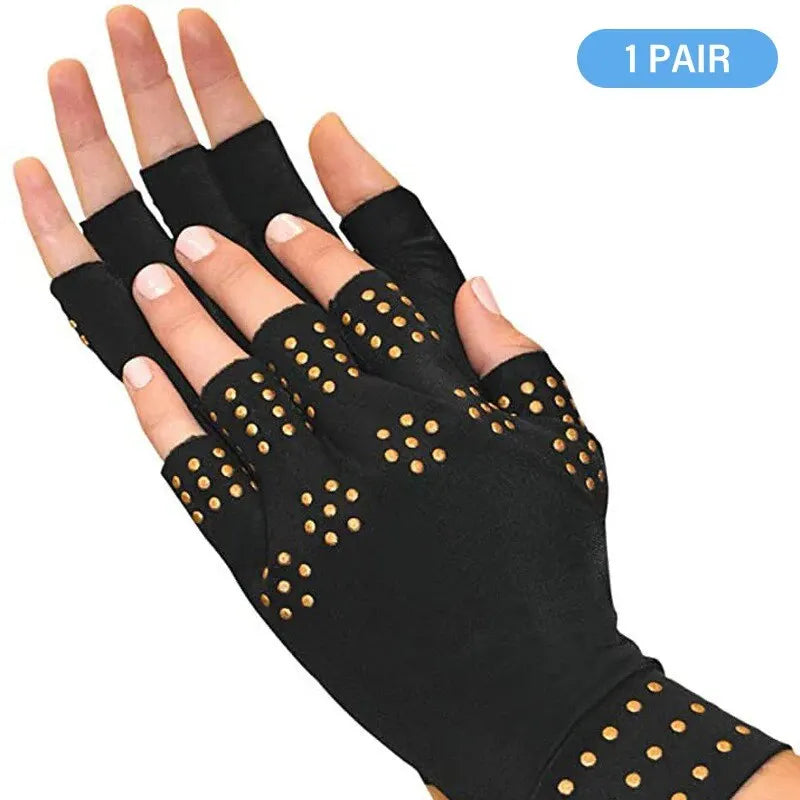 Fingerless Compression Gloves – Magnetic Arthritis Therapy for Hand Pain Relief