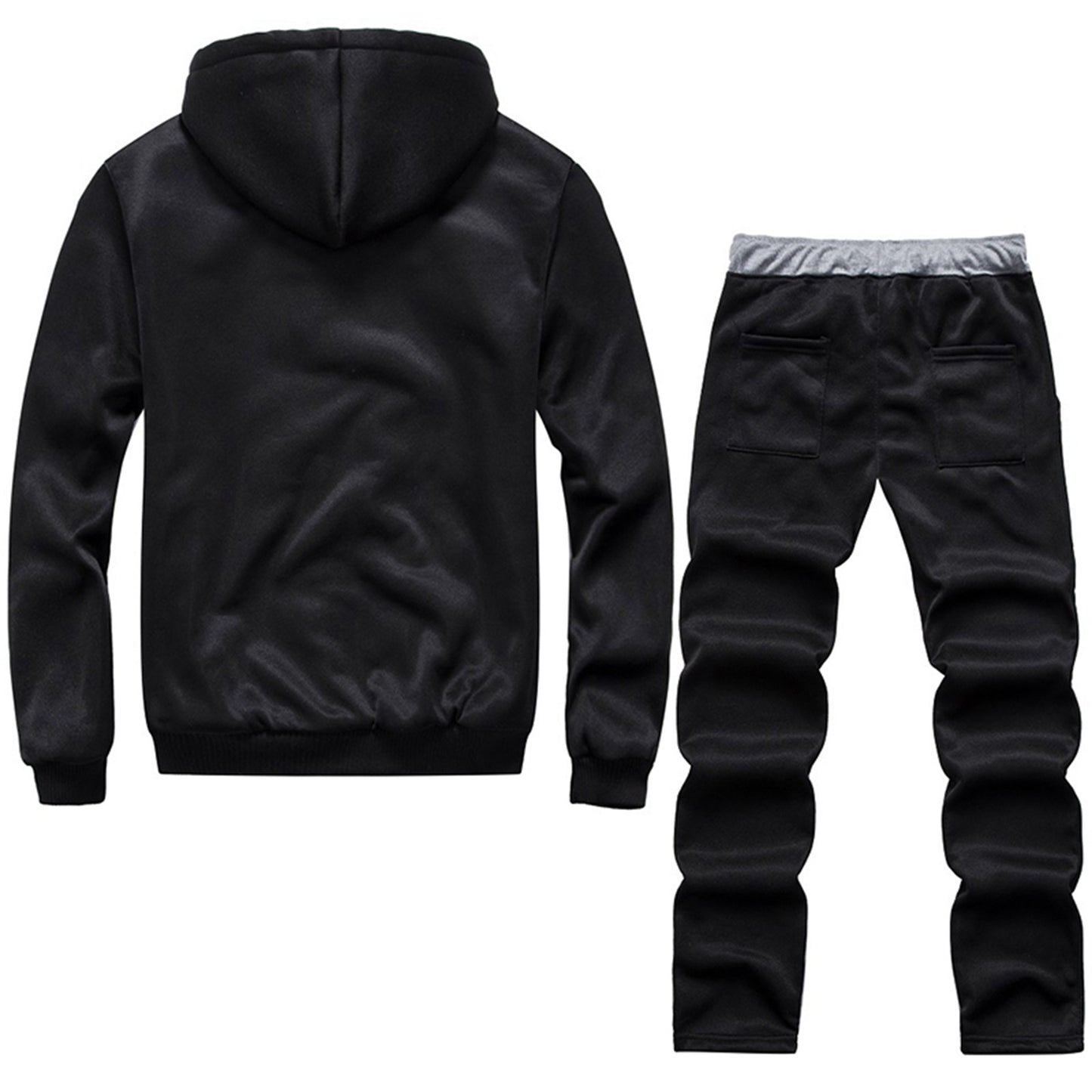 Men's Thicken Warm Tracksuit  2 Piece Set Autumn Winter Fashion Casual Long Sleeve Plush Hoodies Sweatpant Gym Sweatsuit Street