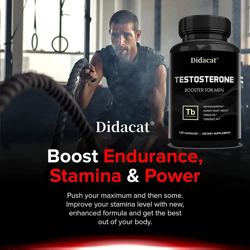 Men's Natural Energy, Endurance, and Vitality Booster - Gluten-Free - 120 Capsules