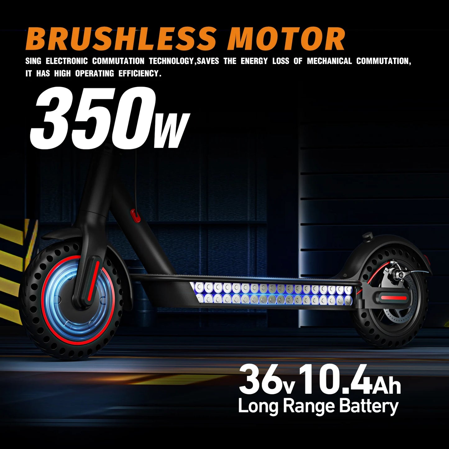 350W Foldable Electric Scooter Explosion-proof Tires & Dual Brake System