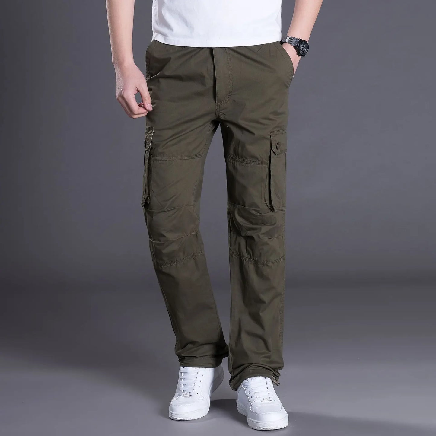 Men's Cargo Pants Large Size Tactical Military Outwear Straight Winter Trousers