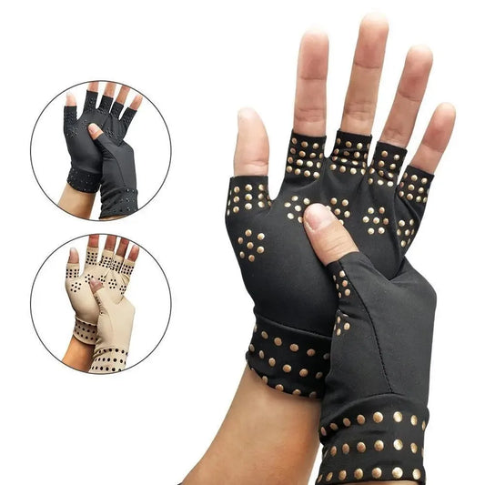 Fingerless Compression Gloves – Magnetic Arthritis Therapy for Hand Pain Relief