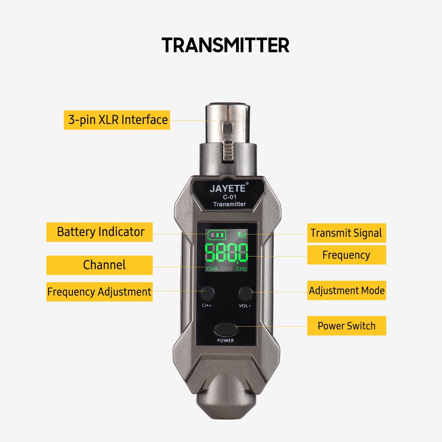 UHF Professional Wired to Wireless Microphone Converter Micphone Transmitter & Receiver Receiving Transmission for Dynamic Mic