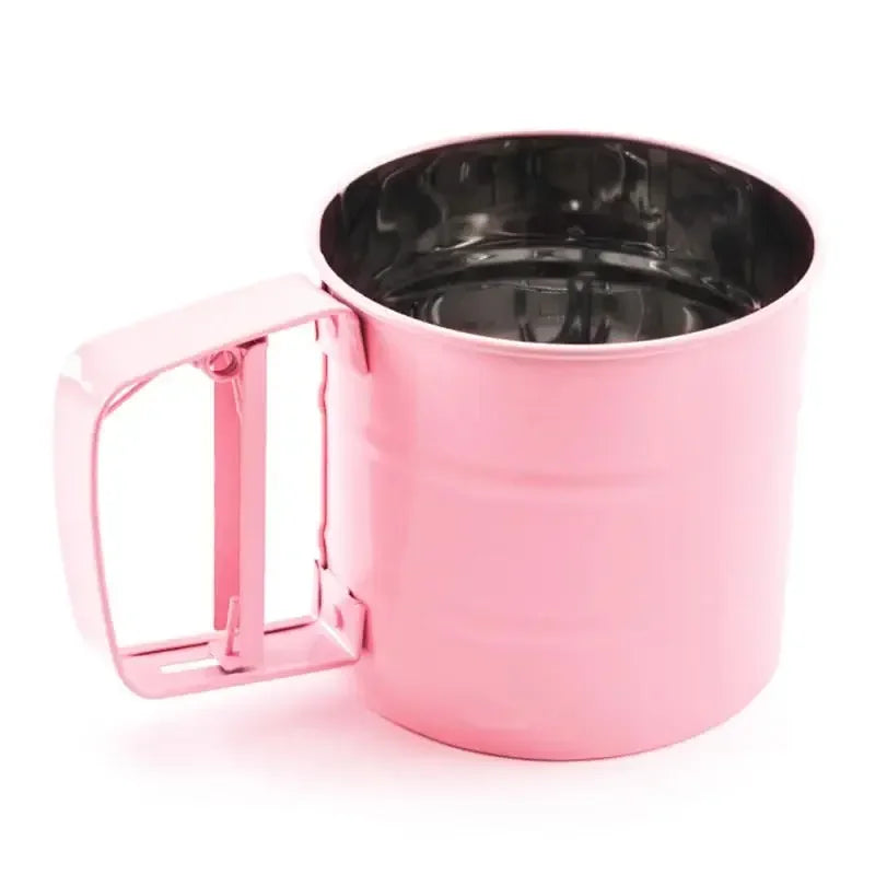 1 Pcs Stainless Steel Sieve Cup Powder Flour Baking Tool Icing Sugar Mesh Sieve Colander Crank Sifter Kitchen Tools Cocina Knife