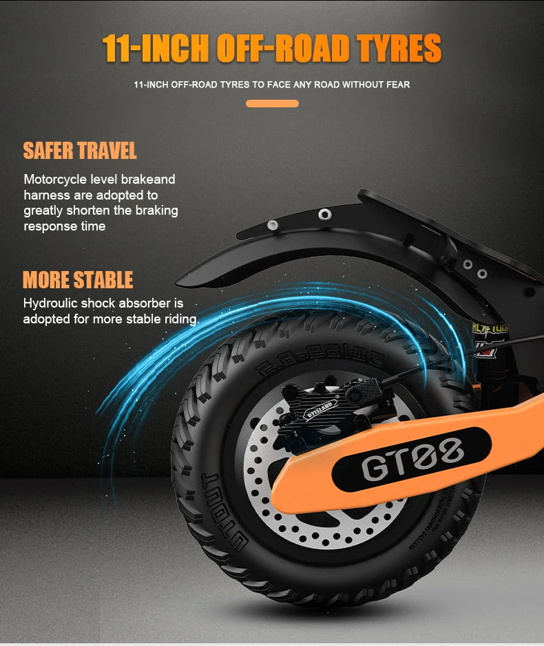 5600W Adult Electric Scooter Dual Motor Top Speed 50MPH,60V27AH, 11-inch Off-Road Tires Sport Folding eScooter with Seat