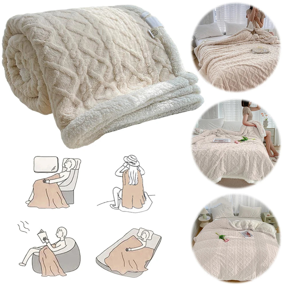 Thick Winter Warm Blanket for Bed Artificial Lamb Cashmere Weighted Blankets Soft Comfortable Warmth Quilt Comforter Warm Quilt