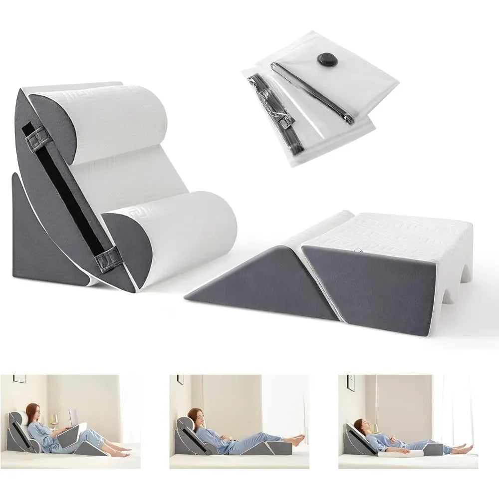 6pcs Orthopedic Bed Wedge Pillow Set for Post Surgery, Memory Foam for Sleeping, Back and Leg Pain Relief Comfortable&Adjustable