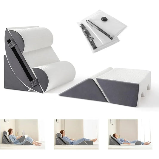 6pcs Orthopedic Bed Wedge Pillow Set for Post Surgery, Memory Foam for Sleeping, Back and Leg Pain Relief Comfortable&Adjustable