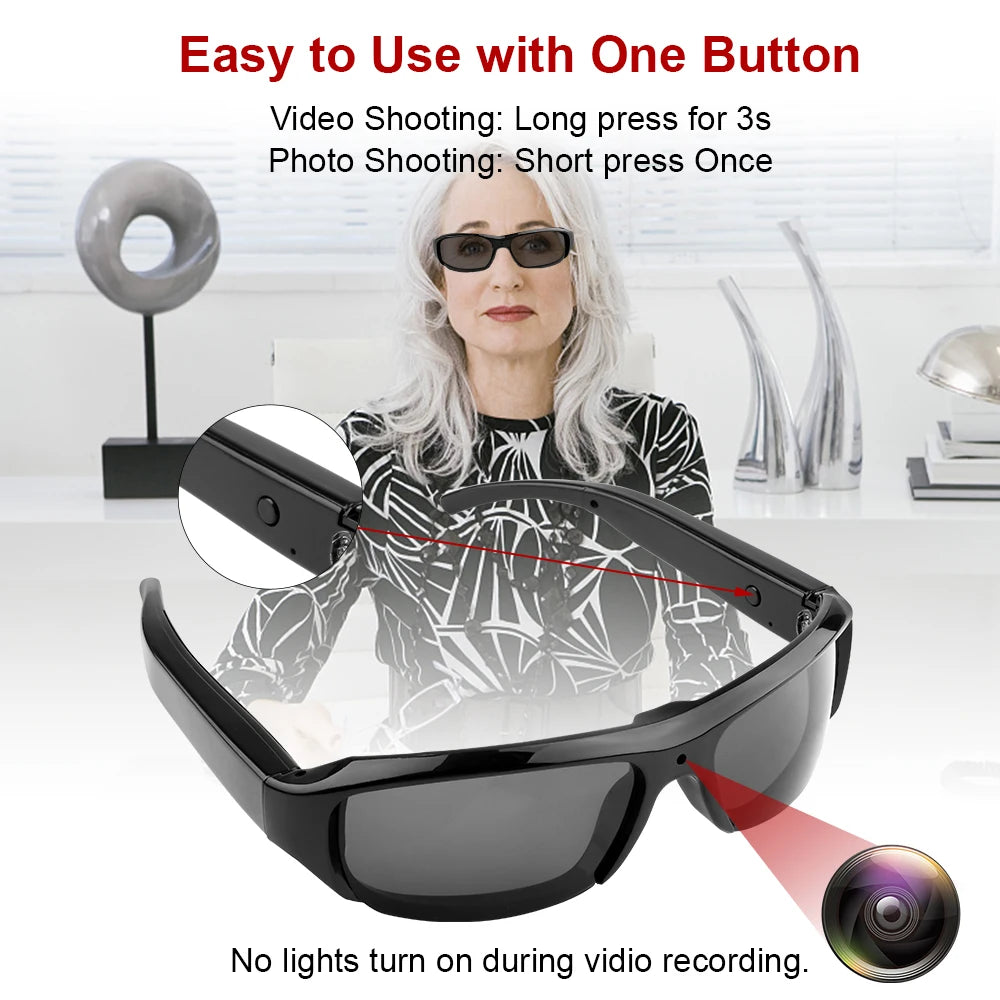 HD 1080P Glasses Camera Security Sports Video Recorder Surveillance Camcorder For Driving