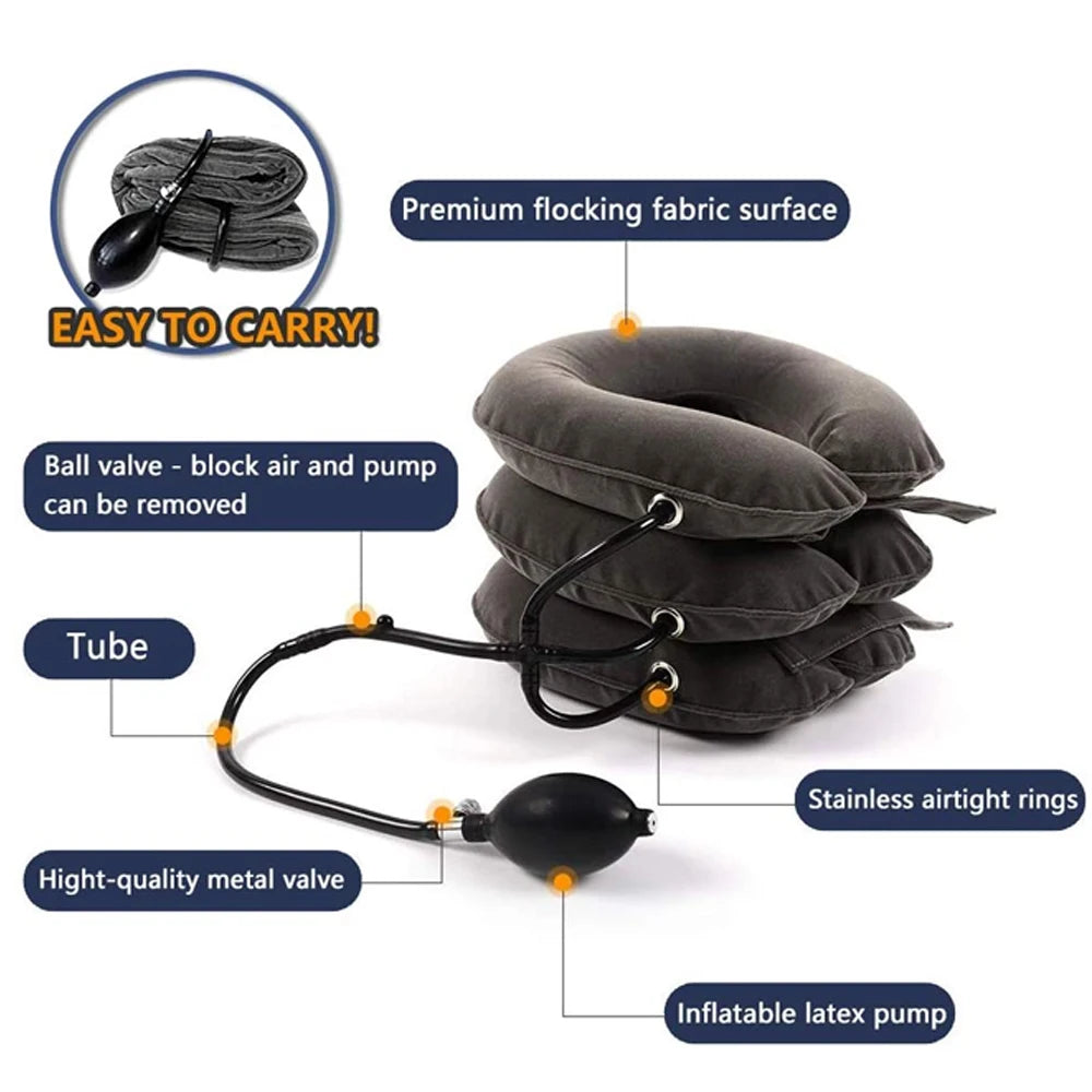Cervical Neck Traction Device,Relief for Chronic Neck & Shoulder Alignment Pain,Inflatable Neck Stretcher