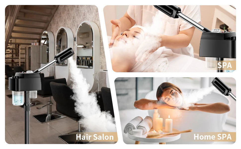 Facial Steamer Professional, Steamer for Face with Time Setting, Deep Cleaning, Vaporizador Facial for Esthetician