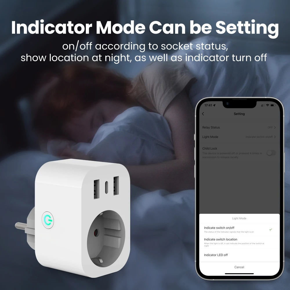WiFi Smart Plug 16A Home Appliance Works with Alexa Google
