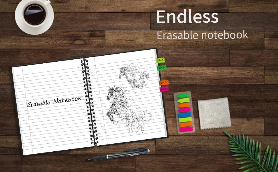 A4 Reusable Erasable Notebook With Pen&Cloth Microwave Heating Waterproof Notepad Office School Smart Notebook