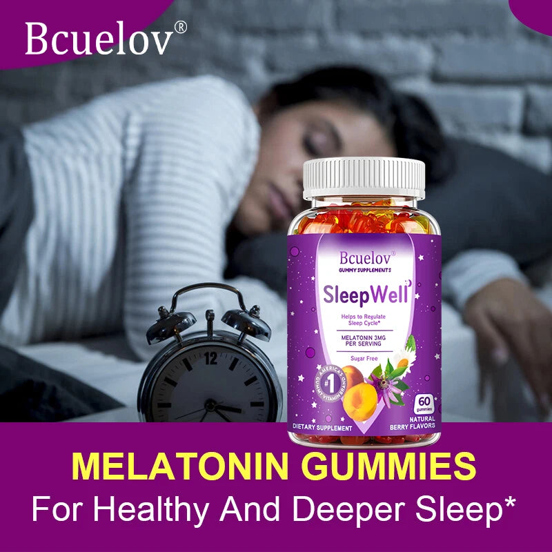 Sleep Gummies - Fight Insomnia, Support Immunity, Relieve Stress - With Melatonin Extract